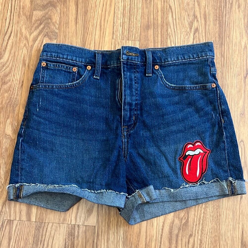 Rolling Stones Denim Shorts Madewell High Rise Jean Shorts upcycled Size 29
